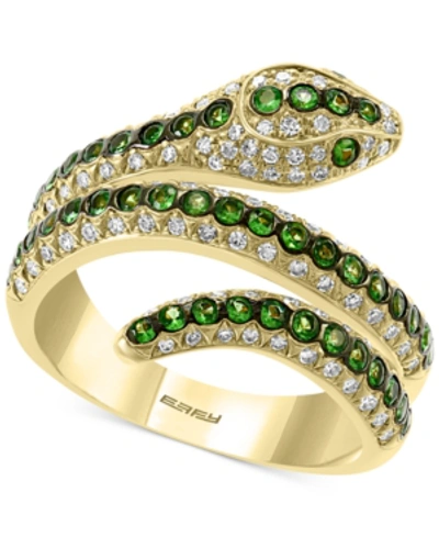 Effy Collection Effy Tsavorite (1/2 Ct. T.w.) & Diamond (3/8 Ct. T.w.) Snake Ring In 14k Gold