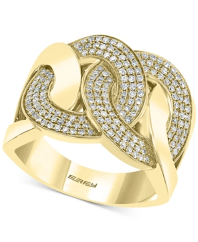 Effy Collection Effy Diamond Interlocking Chain Link Statement Ring (1/2 Ct. T.w.) In 14k Gold In Yellow Gold