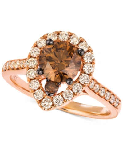 Le Vian Diamond Halo 20th Jubilee Ring (1-5/8 Ct. T.w.) In 14k Rose And White Gold In Rose Gold