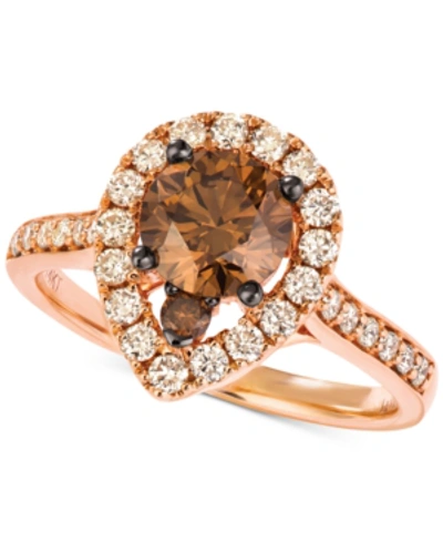 Le Vian Diamond Halo 20th Jubilee Ring (1-5/8 Ct. T.w.) In 14k Rose And White Gold In Pink/rose Gold Tone/gold Tone