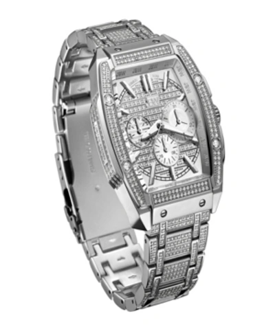 Jbw Men's Echelon Platinum Series Diamond (3 Ct. T.w.) Stainless Steel Watch, 41mm In Platinum / Ruby / Silver