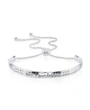 Unwritten "fearless" Silver Plated Adjustable Bolo Bracelet In Silver
