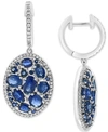 EFFY COLLECTION EFFY SAPPHIRE (6-1/6 CT.T.W) & DIAMOND (3/8 CT. T.W.) STATEMENT EARRINGS IN 14K WHITE GOLD