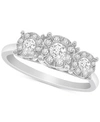 Promised Love Diamond Triple Halo Promise Ring (1/3 Ct. T.w.) In Sterling Silver In Silver
