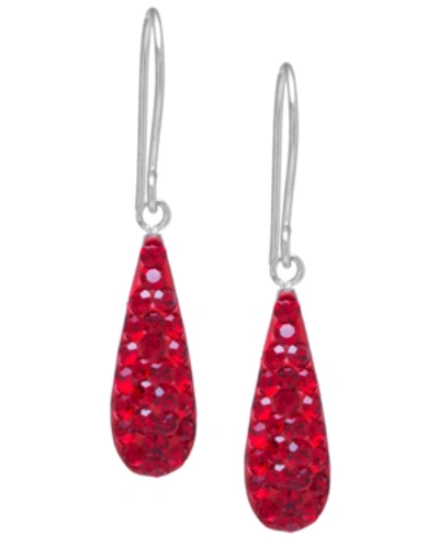 Giani Bernini Pave Crystal Teardrop Earrings In Sterling Silver. Available In Clear, Black, Blue, Multi, Purple Or In Red