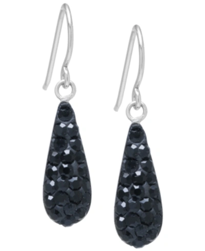 Giani Bernini Pave Crystal Teardrop Earrings In Sterling Silver. Available In Clear, Black, Blue, Multi, Purple Or