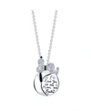 PEANUTS SNOOPY "I LOVE YOU TO THE MOON" PLATED SILVER CRYSTAL PENDANT NECKLACE, 16" + 2" EXTENDER FOR UNWRIT