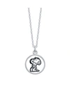 PEANUTS SNOOPY AND WOODSTOCK PLATED SILVER "FOREVER FRIENDS" PENDANT NECKLACE, 16" + 2" EXTENDER FOR UNWRITT