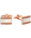 Rhona Sutton Sutton Stainless Steel Stone Inset Cufflinks In Rose Gold