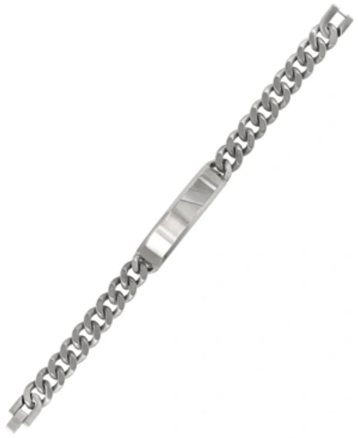 Sutton By Rhona Sutton Sutton Stainless Steel Curb Link Chain Id Bracelet In Silver