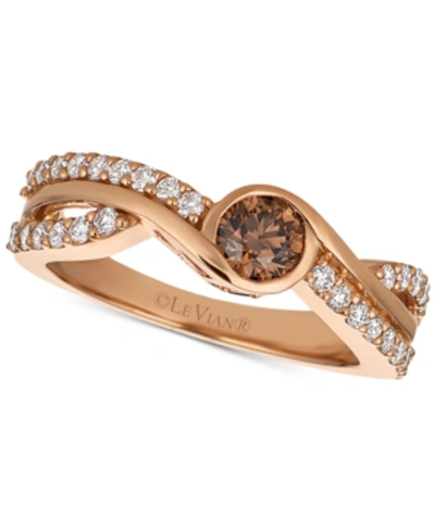 Le Vian Chocolatier Diamond Twist Ring (3/4 Ct. T.w.) In 14k Rose Gold