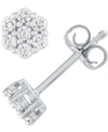 FOREVER GROWN DIAMONDS LAB GROWN DIAMOND CLUSTER STUD EARRINGS (1/4 CT. T.W.) IN STERLING SILVER