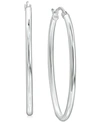 Giani Bernini Medium Polished Oval Tube Hoop Earrings In Sterling Silver, 1.1", Created For Macy's In Sterlng Silver