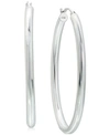 Giani Bernini Medium Polished Oval Tube Hoop Earrings In Sterling Silver, 1.1", Created For Macy's In Sterlng Silver