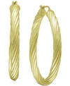 GIANI BERNINI MEDIUM TWIST TUBE HOOP EARRINGS IN 18K GOLD-PLATED STERLING SILVER, 1.57", CREATED FOR MACY'S