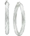 GIANI BERNINI MEDIUM TWISTED TUBE HOOP EARRINGS IN STERLING SILVER, 1.57", CREATED FOR MACY'S