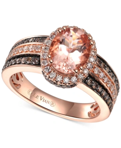 Le Vian Peach Morganite (1-1/3 Ct.-t.w.) & Diamond (5/8 Ct. T.w.) Ring In 14k Rose Gold (also Available Whit