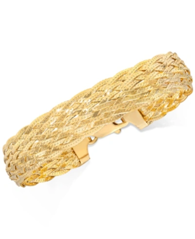 Giani Bernini Braided Link Bracelet In 18k Gold-plated Sterling Silver, Created For Macy's