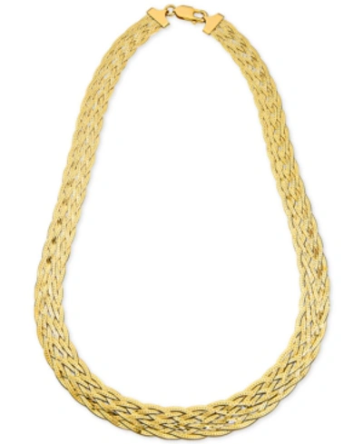 Giani Bernini Braided Chain 18" Statement Necklace In 18k Gold-plated Sterling Silver, Created For Macy's