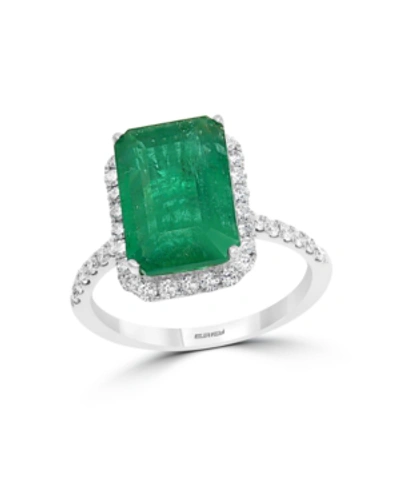 Effy Collection Effy Emerald (4 7/8 Ct. T.w.) And Diamond (1/2 Ct. T.w.) Ring In 14k White Gold