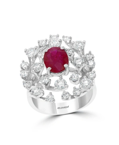 Effy Collection Effy Certified Ruby (1-7/8 Ct.t.w.) And Diamond (1 7/8 Ct.t.w.) Ring In 14k White Gold