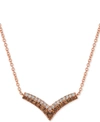 Le Vian Creme Brulee Diamond Chevron 18" Statement Necklace (1-1/10 Ct. T.w.) In 14k Rose Gold