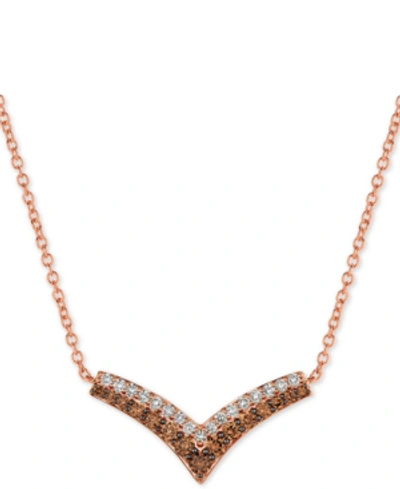 Le Vian Creme Brulee Diamond Chevron 18" Statement Necklace (1-1/10 Ct. T.w.) In 14k Rose Gold