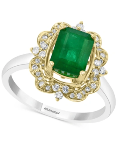 Effy Collection Effy Emerald (1-1/4 Ct. T.w.) & Diamond (1/5 Ct. T.w.) Ring In 14k Gold & White Gold