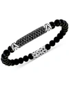 Effy Collection Effy Men's Onyx (6mm) Bead & Black Spinel Bracelet In Sterling Silver In Black