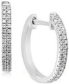 Effy Collection Effy Diamond Small Double Row Hoop Earrings (1/5 Ct. T.w.) In Sterling Silver Or 14k Gold-plated Ste In Silver
