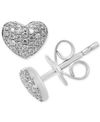 Effy Collection Effy Diamond Pave Heart Stud Earrings (1/5 Ct. T.w.) In Sterling Silver Or 14k Gold-plated Sterling In Sterling Silver
