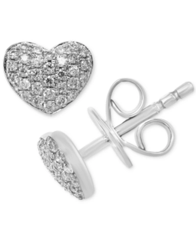 Effy Collection Effy Diamond Pave Heart Stud Earrings (1/5 Ct. T.w.) In Sterling Silver Or 14k Gold-plated Sterling