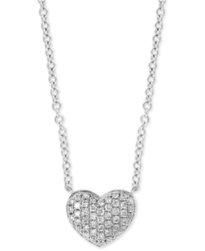 Effy Collection Effy Diamond Pave Heart 18" Pendant Necklace (1/8 Ct. T.w.) In Sterling Silver Or 14k Gold-plated St