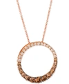 Le Vian Chocolate Diamond Ombre Circle 18" Adjustable Pendant Necklace (1-1/5 Ct. T.w.) In 14k Rose Gold , 1 In Rose Gold