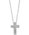 Effy Collection Effy Diamond Pave Cross 18" Pendant Necklace (1/20 Ct. T.w.) In Sterling Silver Or 14k Gold-plated S In Sterling Silver