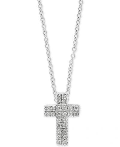 Effy Collection Effy Diamond Pave Cross 18" Pendant Necklace (1/20 Ct. T.w.) In Sterling Silver Or 14k Gold-plated S