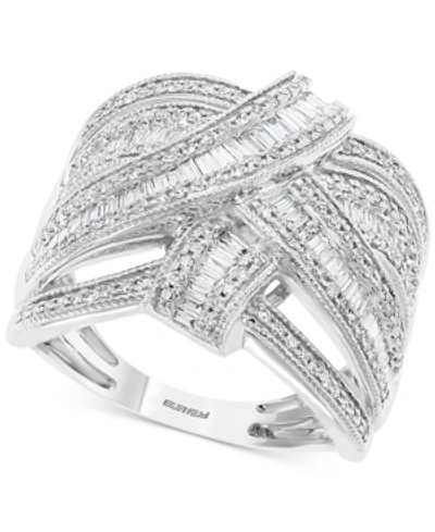 Effy Collection Effy Diamond Baguette Crossover Statement Ring (7/8 Ct. T.w.) In 14k White Gold