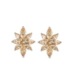 A & M SILVER-TONE CHAMPAGNE FLOWER CLUSTER EARRINGS