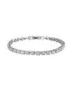 A & M A & M SILVER-TONE ROUND WHITE TOPAZ ACCENT TENNIS BRACELET