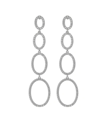 A & M Quad Oval Drop Earrings In Silver-tone