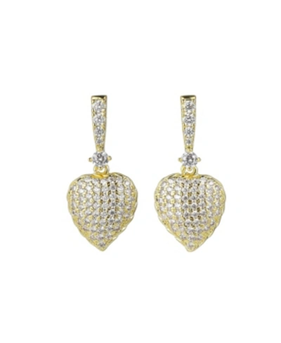 A & M Gold-tone Heart Drop Earrings