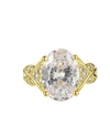 A & M GOLD-TONE WHITE TOPAZ ACCENT RING