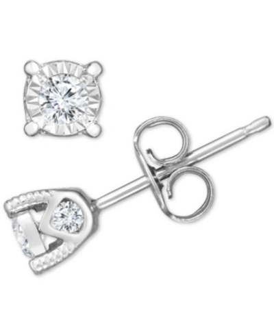 Trumiracle Diamond Stud Earrings (3/8 Ct. T.w.) In 14k White, Yellow, Or Rose Gold In White Gold