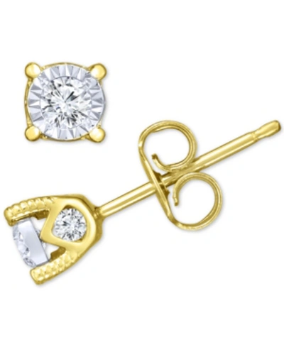 Trumiracle Diamond Stud Earrings (3/8 Ct. T.w.) In 14k White, Yellow, Or Rose Gold In Yellow Gold