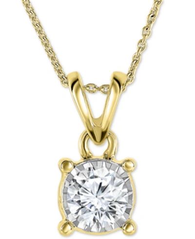 Trumiracle Diamond 18" Pendant Necklace (1/2 Ct. T.w.) In 14k White, Yellow, Or Rose Gold In Yellow Gold