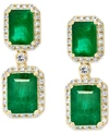 Effy Collection Effy Emerald (4-3/4 Ct. T.w.) & Diamond (3/8 Ct. T.w.) Drop Earrings In 14k White Gold Or Yellow Gol In Yellow Gold