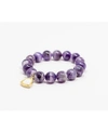 KATIE'S COTTAGE BARN AMETHYST BEADED GEM SINGLE WITH CRYSTAL ACCENT BRACELET
