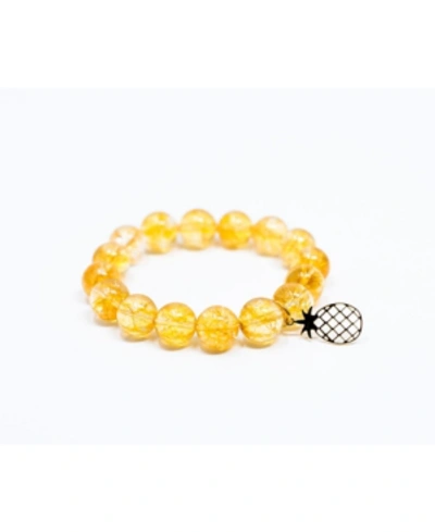 Katie's Cottage Barn Sunny Citrine Gem Single With Pineapple Accent Bracelet In Marigold