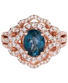 LE VIAN DEEP SEA BLUE TOPAZ (1-3/4 CT. T.W.) & DIAMOND (7/8 CT. T.W.) RING IN 14K ROSE GOLD