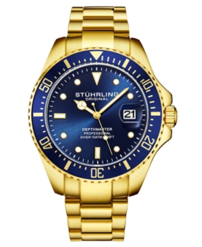 Stuhrling Men's Gold Tone Stainless Steel Bracelet Watch 42mm